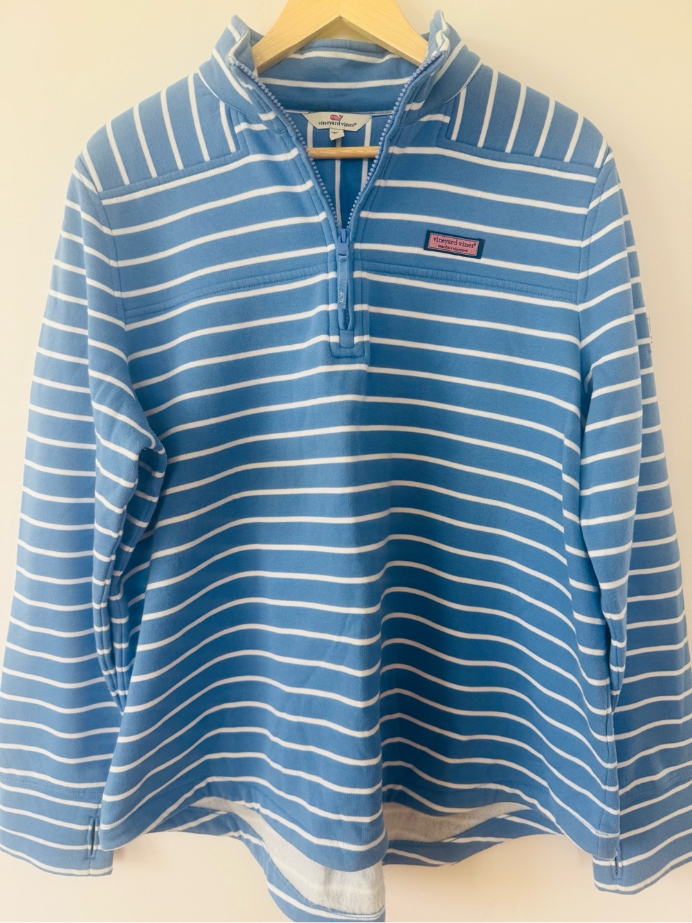 Vineyard Vines Blue Stripe Quarter Zip Pullover XL
